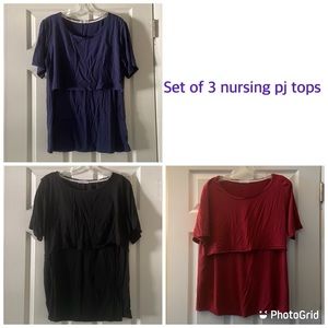 🥰Set of 3 Nursing PJ tops